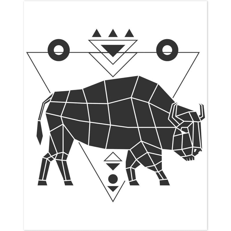 Poster Decorativo touro geometrico PA040 - Papel na Parede