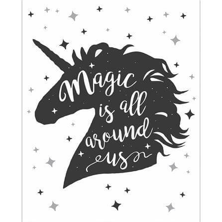 Poster Decorativo Unicórnio Estrelas 652356 - Papel na Parede