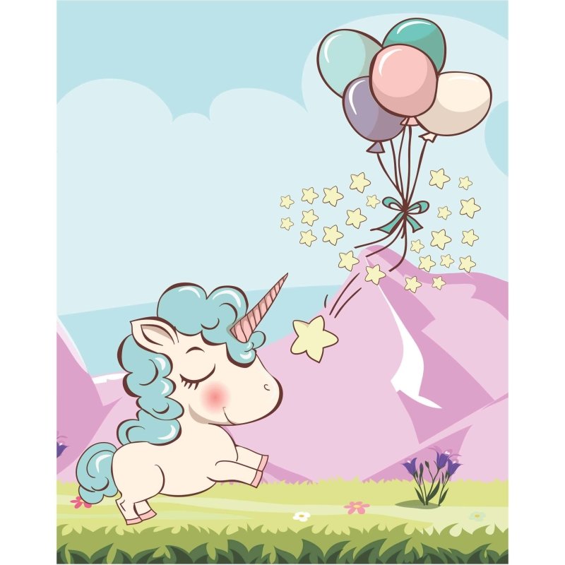 Poster Decorativo Unicórnio Infantil 2555 - Papel na Parede
