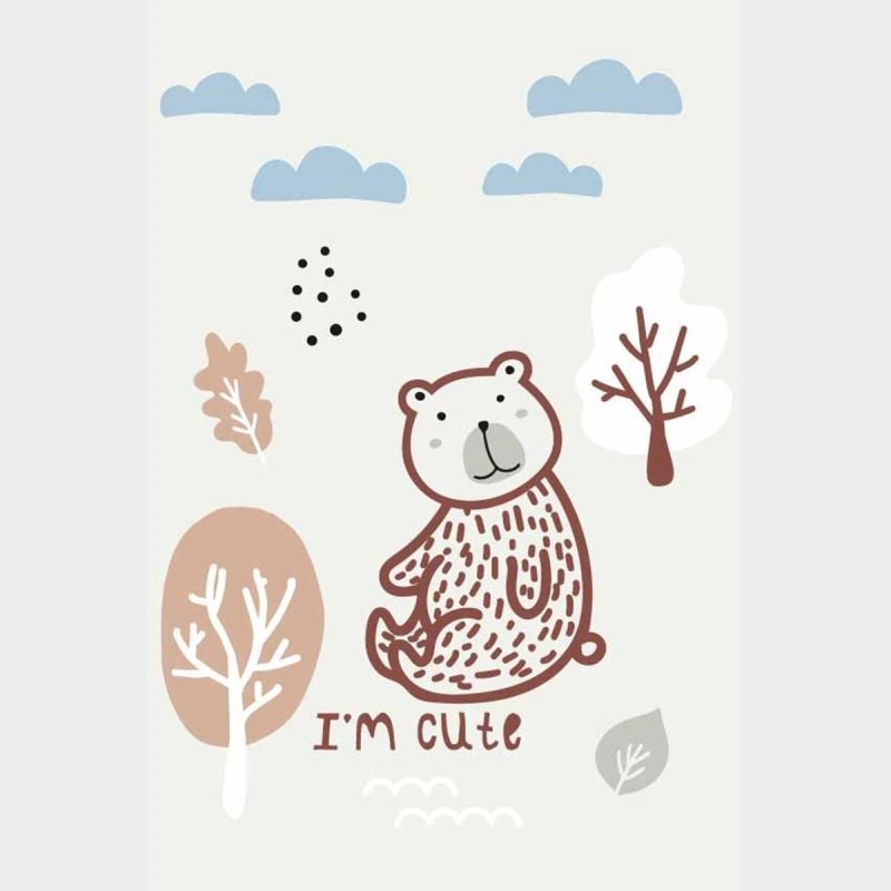 Poster Decorativo Urso E Árvores N09268 - Papel na Parede