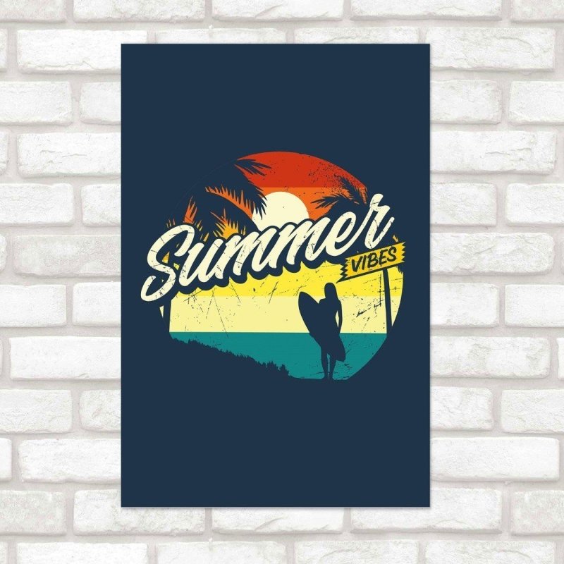 Poster Decorativo Verão Summer Vibes Surf N015263 - Papel na