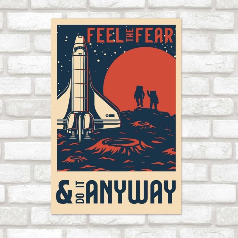 Poster Decorativo Viagem ao Espaço Retrô N07241 - Papel na Parede