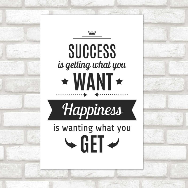 Poster Decorativo What You Want Happiness N08291 - Papel na Parede