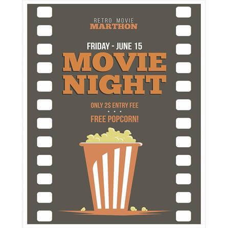 Quadro Decorativo Cinema Filme Câmera Pipoca 8028342 - Papel na Parede