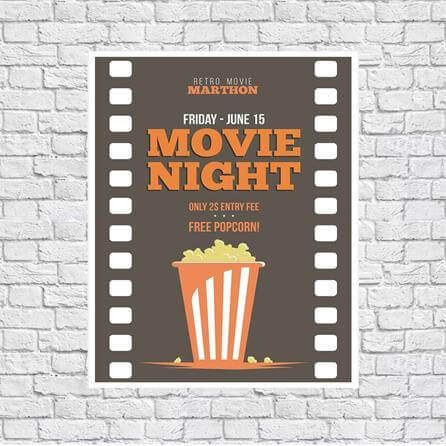 Quadro Decorativo Cinema Filme Câmera Pipoca 8028342 - Papel na Parede