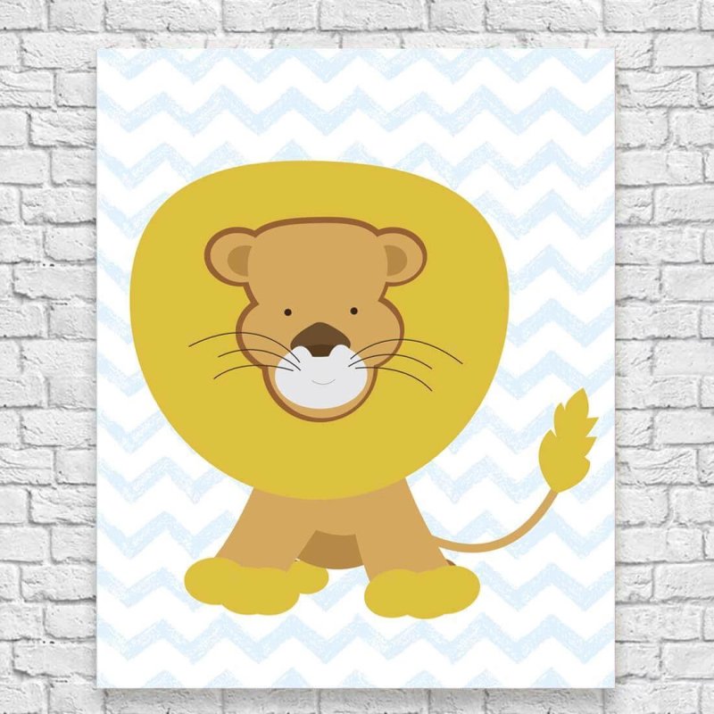 Quadro Decorativo Safári Bebê Menino 2028 - Papel na Parede