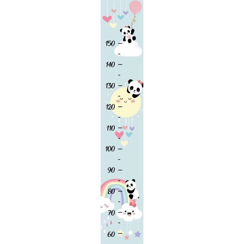 Régua Promo Adesiva Infantil Pandas E Nuvens N09203 - Papel na Parede