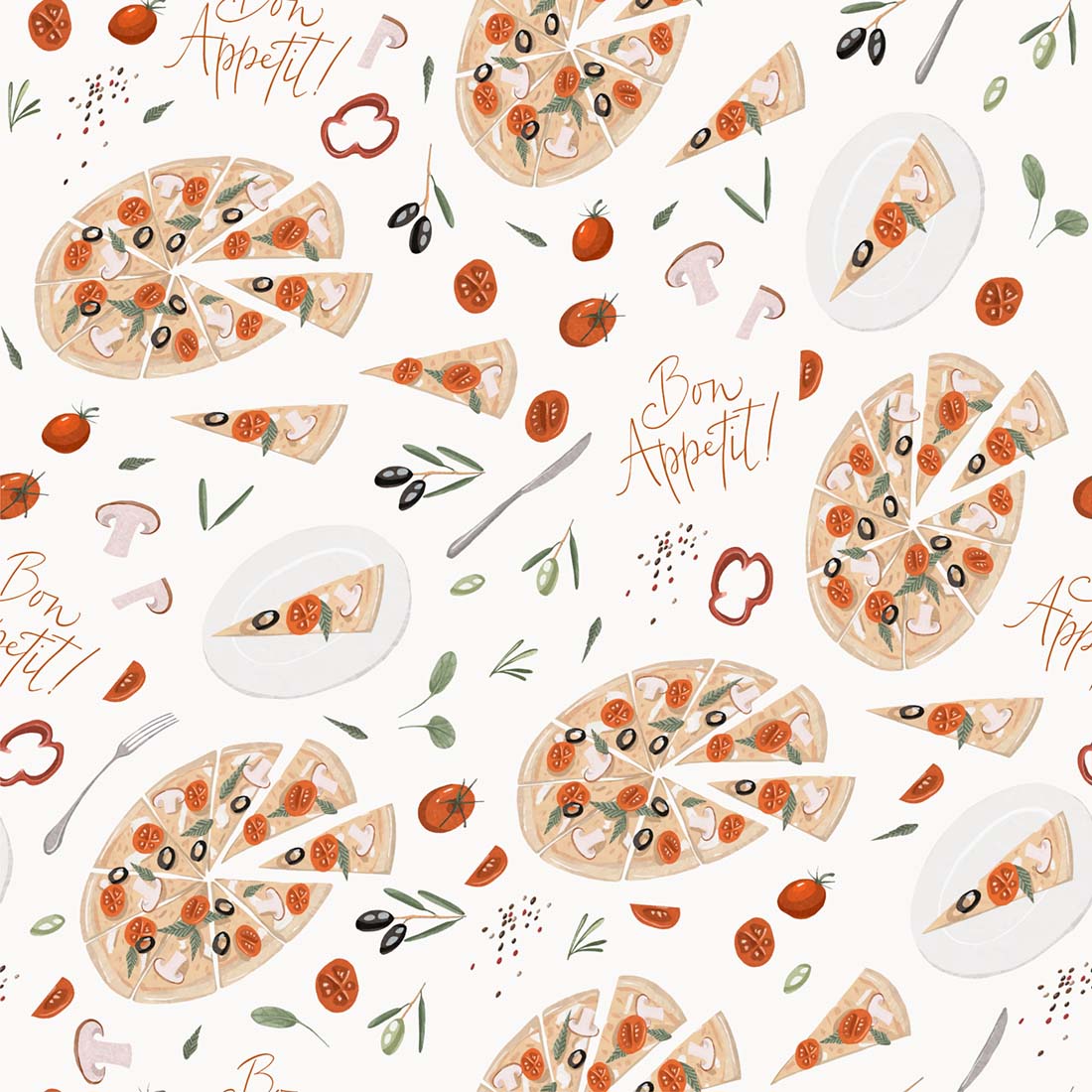 Papel de Parede Adesivo Pizza Classic 42896