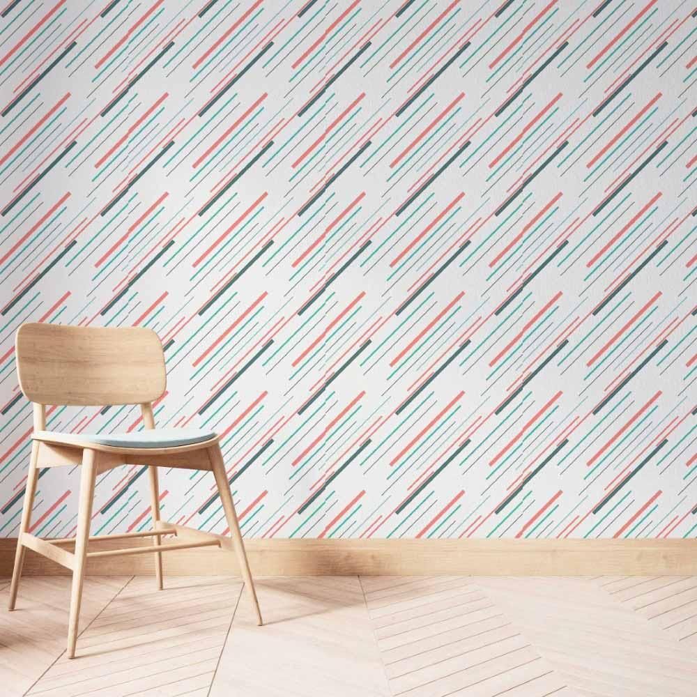 Papel de Parede Adesivo Listrado Tracejado  N014014