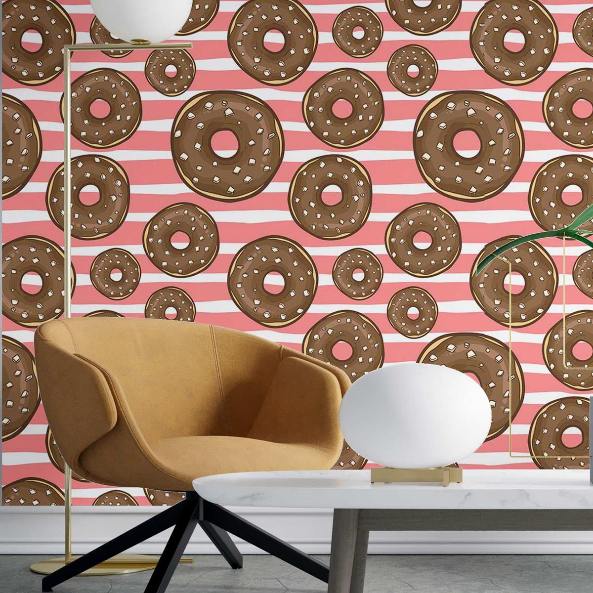 Papel de Parede Adesivo Donuts Chocolate N03050