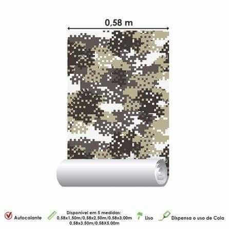 Papel de Parede Adesivo Camuflado Abstrato 78212