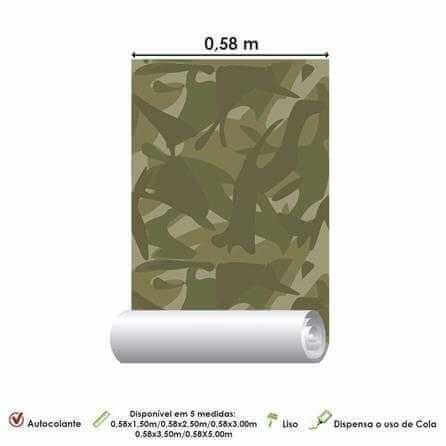 Papel de Parede Adesivo Camuflado Militar Verde 69854