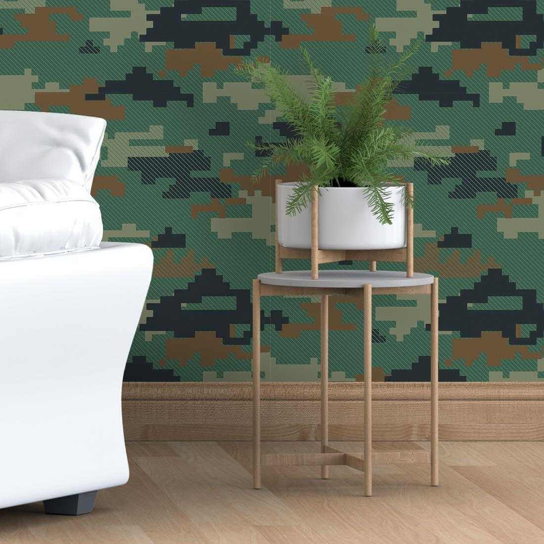 Papel de Parede Adesivo Camuflado N8836A