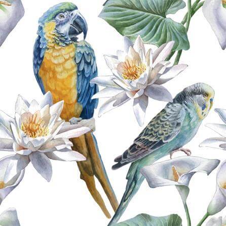 Papel de Parede Adesivo Pássaros Floral 289969499