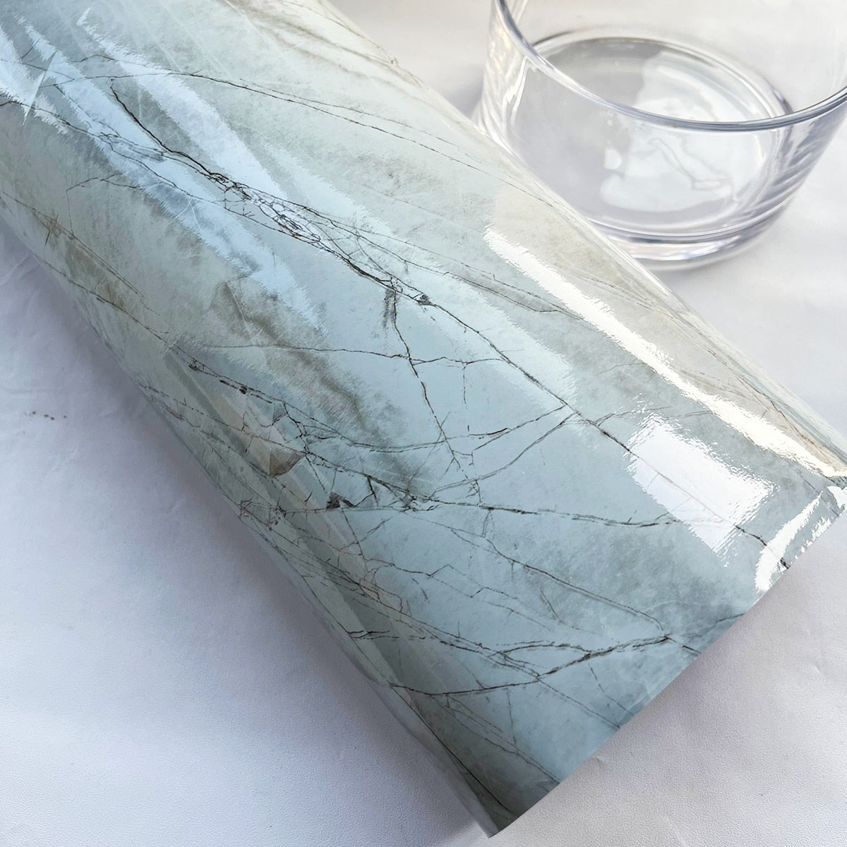 Papel de parede de mármore à prova d'água de folha de 6 m para mesa de jantar de banheiro PET autoadesivo à prova de óleo removível cozinha mesa adesivos de parede