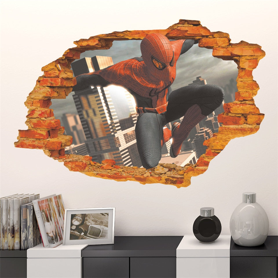 Quarto de Meninos 3D Vingadores Adesivo de Parede Autoadesivo Removível Mural Marvel Quarto de Crianças Decoração de Berçário Decalques de Parede Presente para Crianças