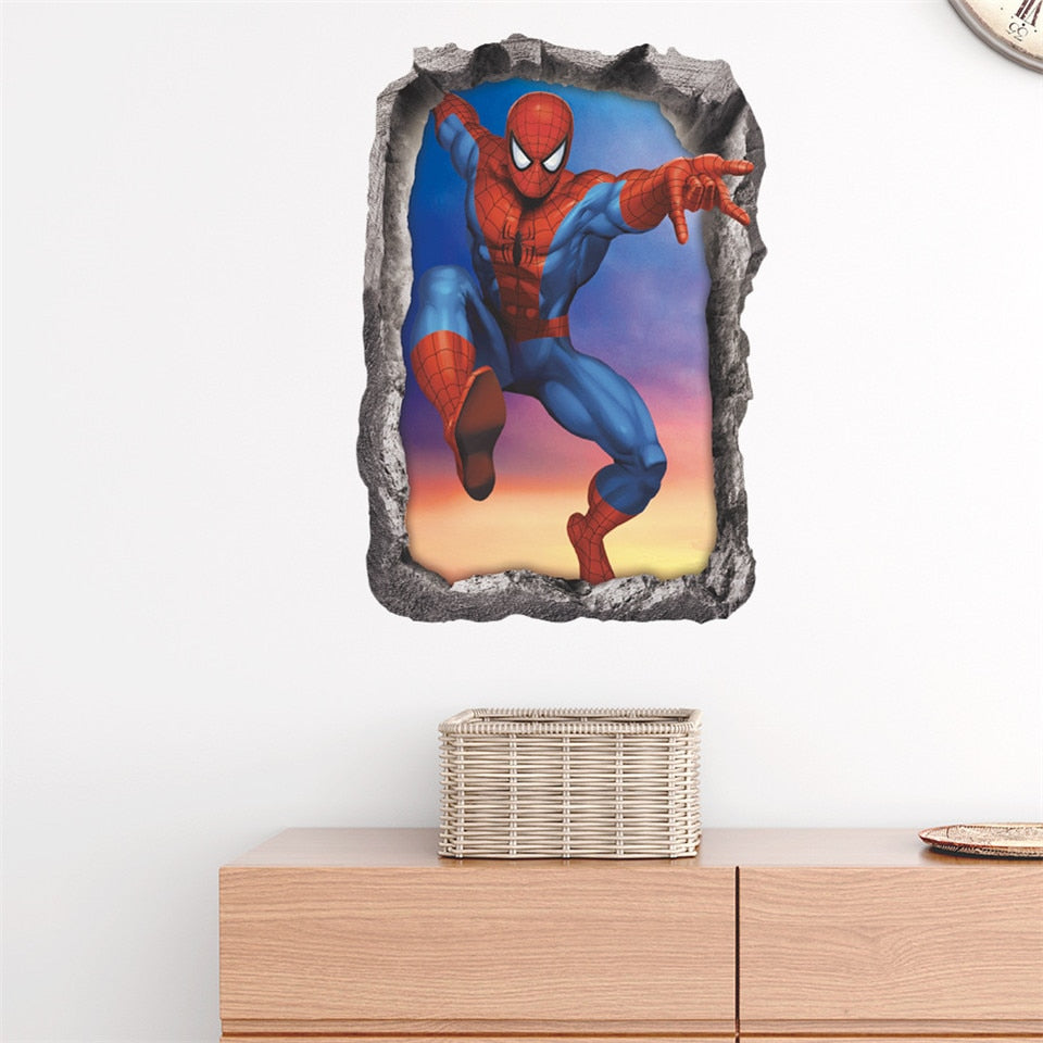 Quarto de Meninos 3D Vingadores Adesivo de Parede Autoadesivo Removível Mural Marvel Quarto de Crianças Decoração de Berçário Decalques de Parede Presente para Crianças