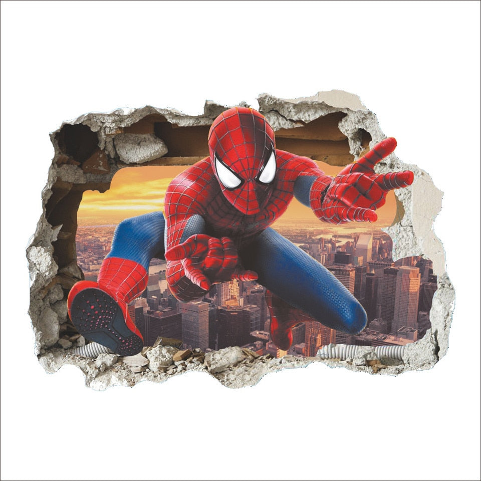 Quarto de Meninos 3D Vingadores Adesivo de Parede Autoadesivo Removível Mural Marvel Quarto de Crianças Decoração de Berçário Decalques de Parede Presente para Crianças