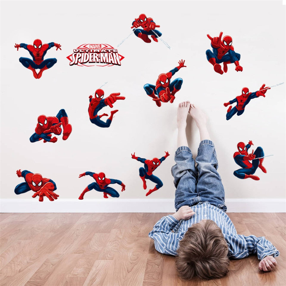 Quarto de Meninos 3D Vingadores Adesivo de Parede Autoadesivo Removível Mural Marvel Quarto de Crianças Decoração de Berçário Decalques de Parede Presente para Crianças