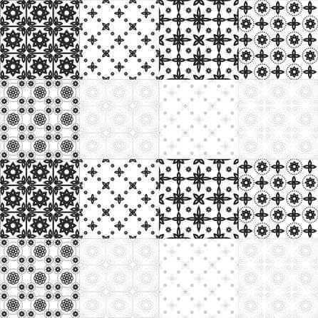 ADESIVO AZULEJO ABSTRATO PRETO E BRANCO 285769721 - Papel na Parede