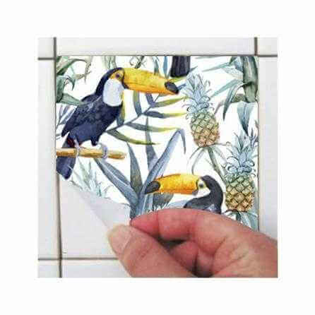 Adesivo Azulejo Carmen Miranda Natureza Colorido Lousa 54556 - Papel na Parede
