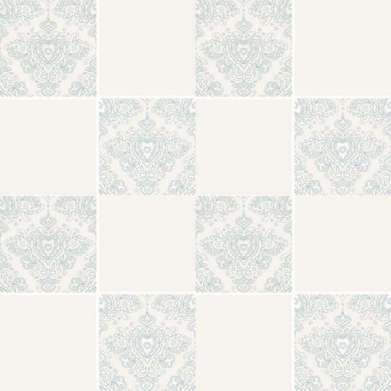 ADESIVO AZULEJO CORAÇÃO ORNAMENTAL BEGE 150678257 - Papel na Parede