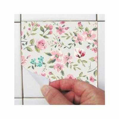 ADESIVO AZULEJO FLORAL COLORIDO 025925 - Papel na Parede