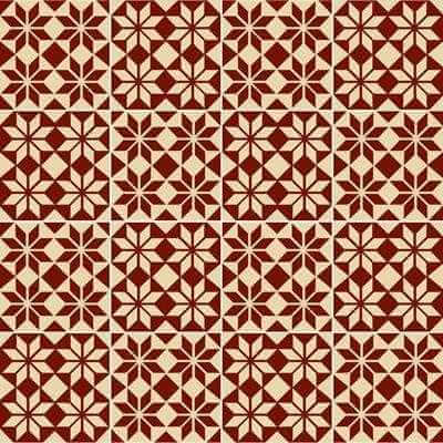 ADESIVO AZULEJO FLORAL GEOMÉTRICO VERMELHO 1040 - Papel na Parede