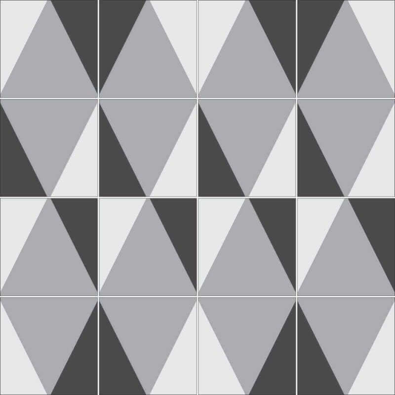 Adesivo Azulejo Geométrico Cinza Preto Branco 68421 - Papel na Parede
