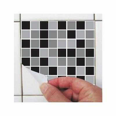 ADESIVO AZULEJO PASTILHA PRETO E CINZA L09 - Papel na Parede