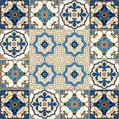Adesivo Azulejo Português 462567223 16 peças 20x20 cm - Papel na Parede