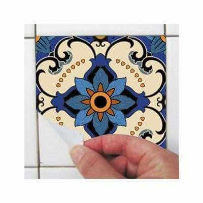 Adesivo Azulejo Português 462567223 16 peças 20x20 cm - Papel na Parede
