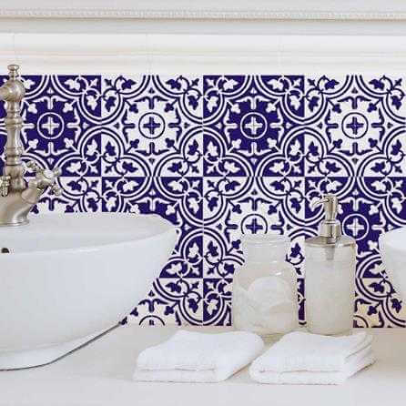 ADESIVO AZULEJO PORTUGUÊS AZUL E BRANCO 1041 - Papel na Parede