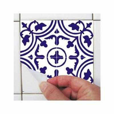 ADESIVO AZULEJO PORTUGUÊS AZUL E BRANCO 1041 - Papel na Parede