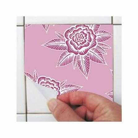 ADESIVO AZULEJO ROSAS 284996810 - Papel na Parede