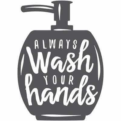 Adesivo Decorativo Always Wash Your Hands Medidas 0,59x0,82 Metros (Sempre lave as mãos) - Papel na Parede