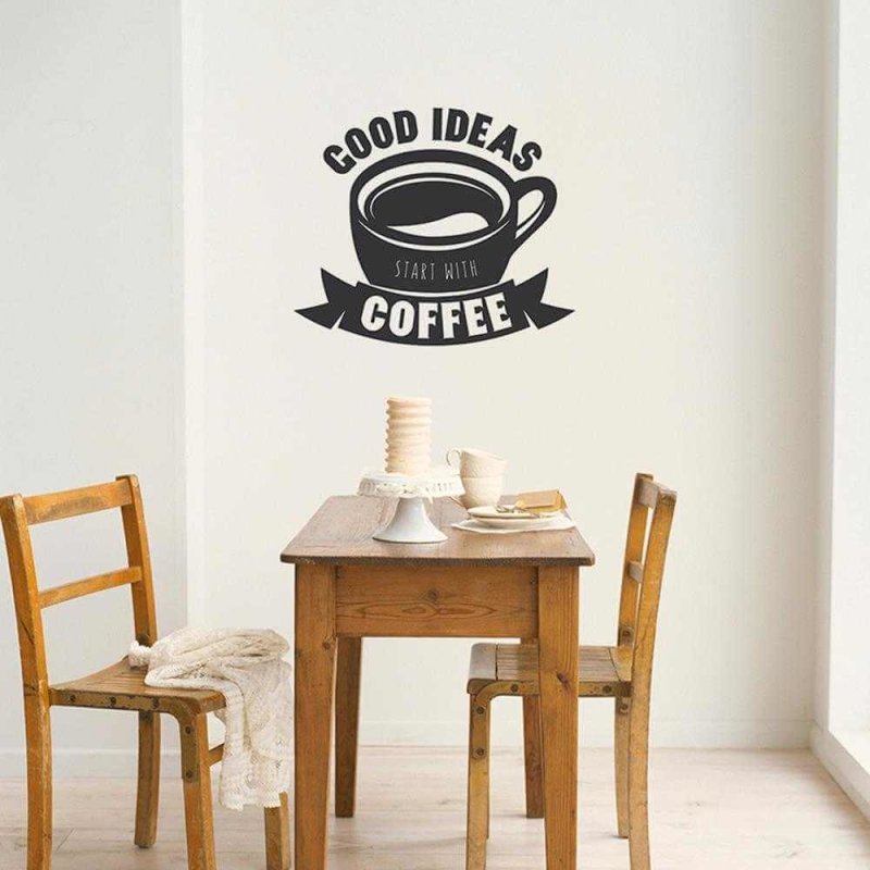 Adesivo Decorativo - good ideas 0,69x0,59 Metros (Boas ideias surgem com café) - Papel na Parede