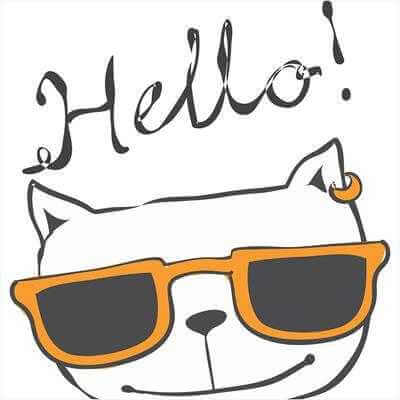 Adesivo Decorativo Hello Gato Medidas 0,59x0,61 Metros (Olá!) - Papel na Parede