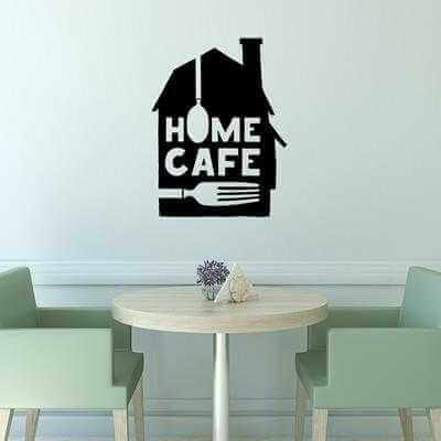 Adesivo Decorativo - home cafe 0,59x0,78 Metros (Casa do café) - Papel na Parede