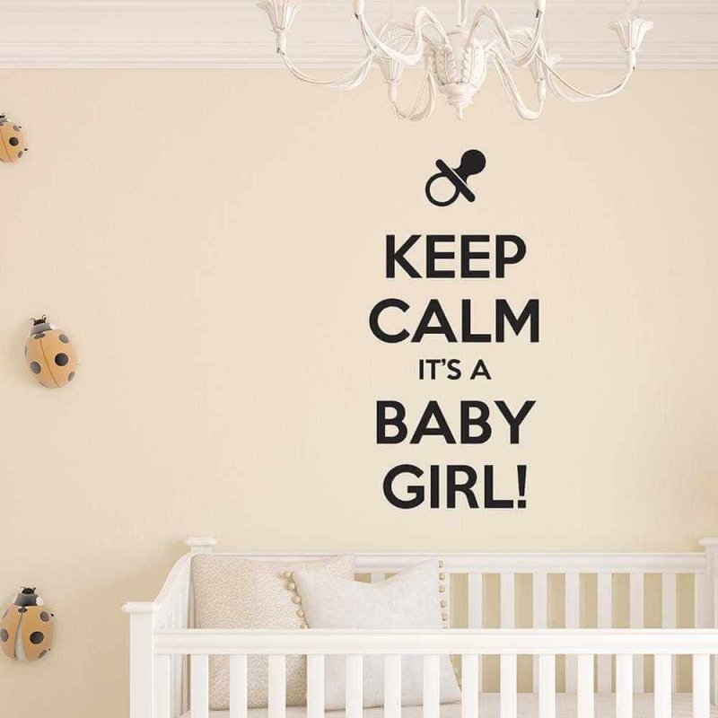 Adesivo Decorativo Keep Calm Its A Baby Girl Medidas 0,59x1,25 Metros (Fique calmo e é menina!) - Papel na Parede