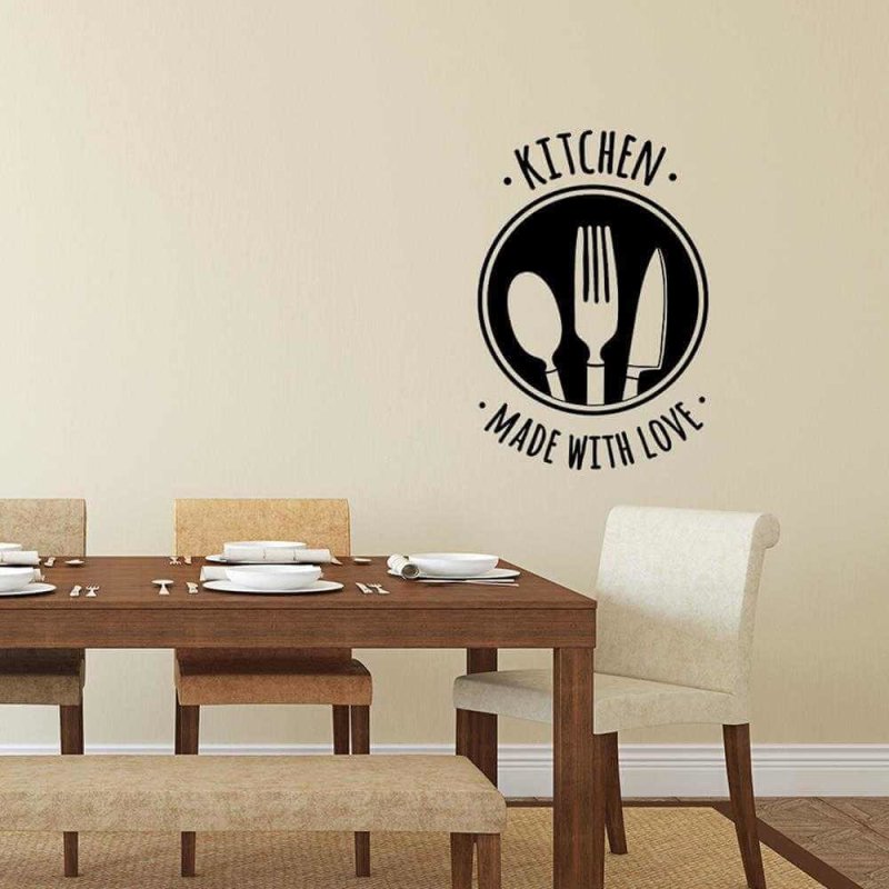 Adesivo Decorativo - kitchen 0,59x0,87 Metros (Cozinha feita com amor) - Papel na Parede