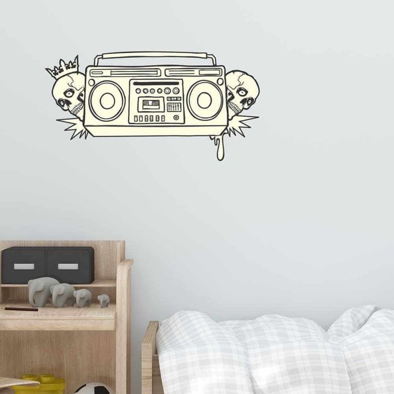 Adesivo Decorativo Radio Caveira Medida 1,13x0,59 Metros - Papel na Parede