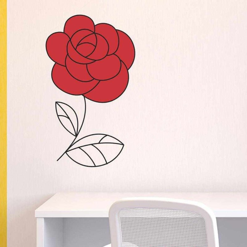 Adesivo Decorativo Rosa Vermelha Medidas 0,59x0,6 Metros - Papel na Parede