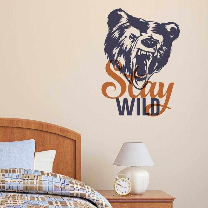 Adesivo Decorativo Stay Wild Medidas 0,59x0,81 Metros (Continue selvagem) - Papel na Parede