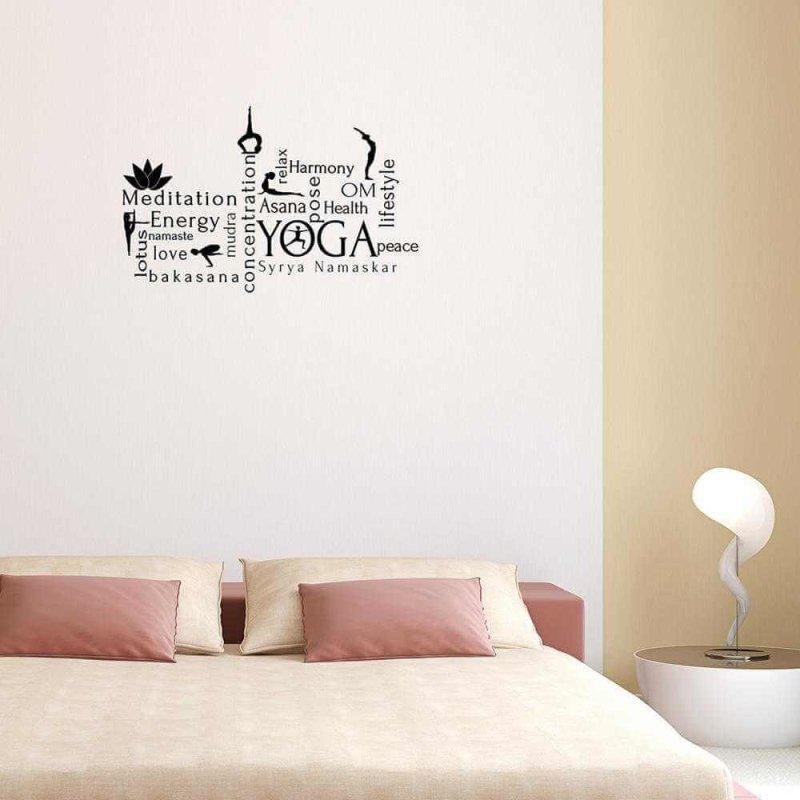 Adesivo Decorativo Yoga Medida 0,93x0,59 Metros (Meditação, energia, amor, relaxar, saúde, harmonia, estilo de vida, paz) - Papel na Parede