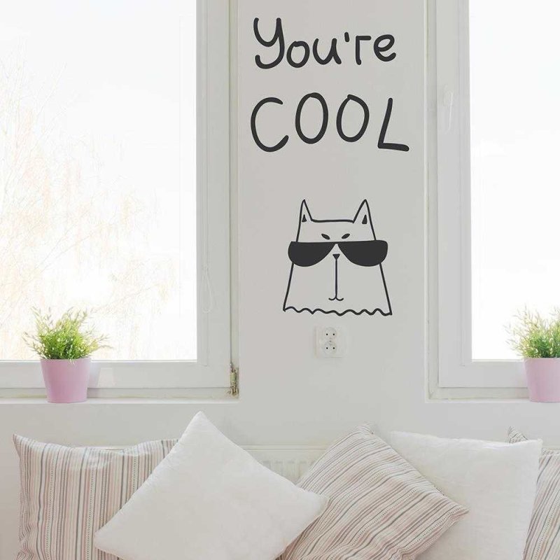 Adesivo Decorativo You're Cool Medidas 0,59x1,11 Metros (Você é legal) - Papel na Parede