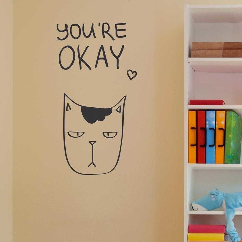 Adesivo Decorativo You're Okay Medidas 0,59x1,12 Metros (Você é legal) - Papel na Parede