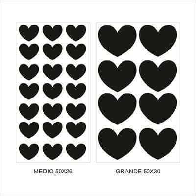 Cartela Adesivo Decorativo coracao love - Papel na Parede