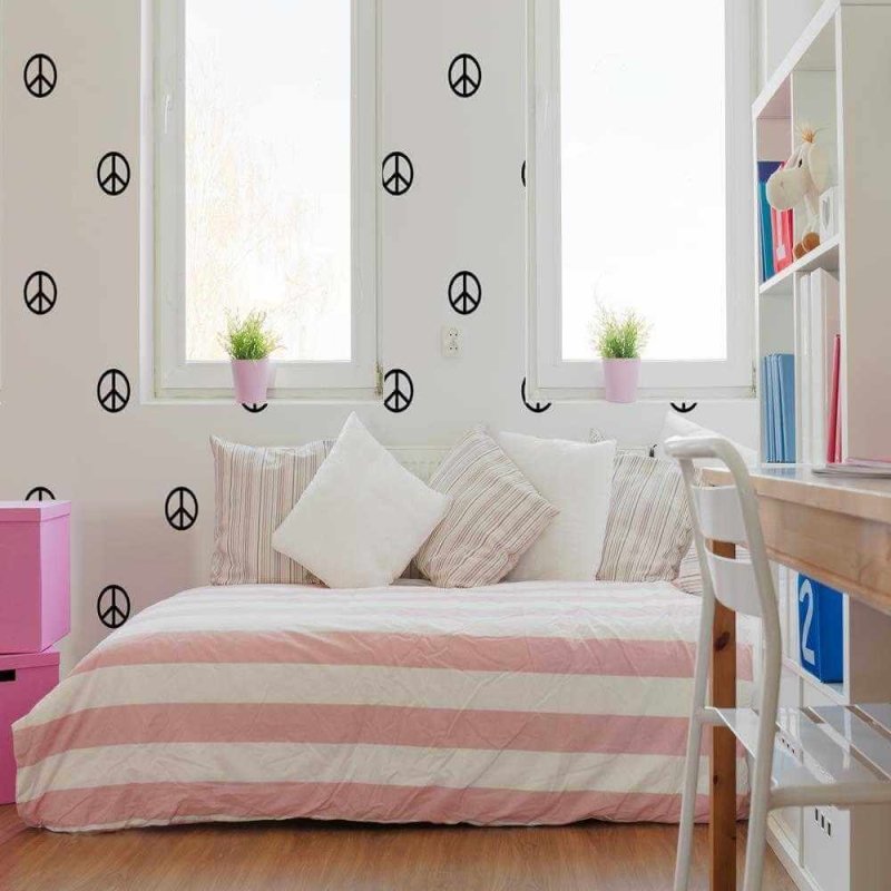 Cartela Adesivo Decorativo paz e amor - Papel na Parede