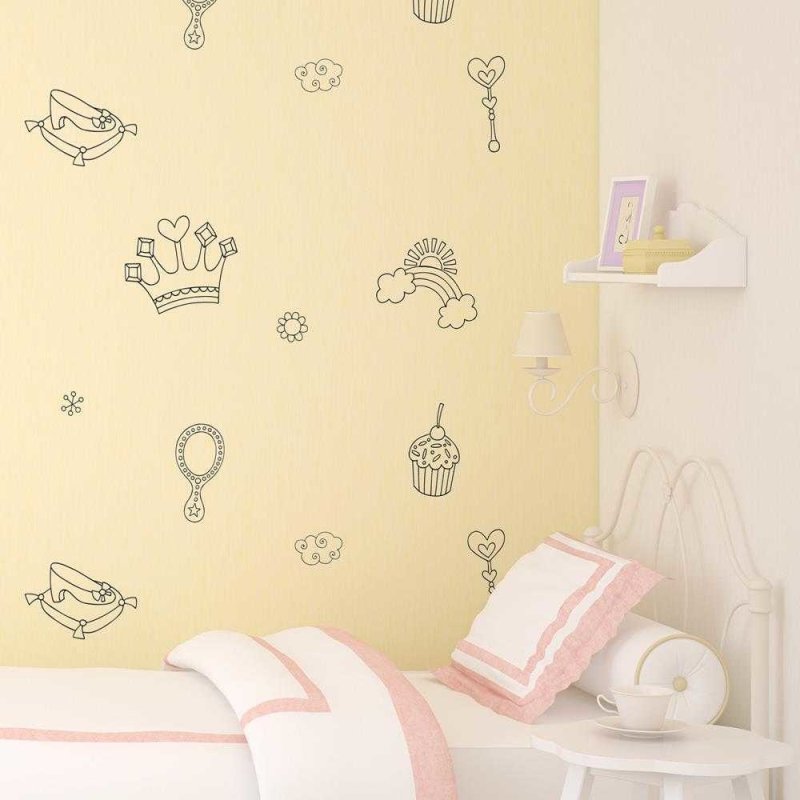 Cartela Adesivo Decorativo princesa - Papel na Parede